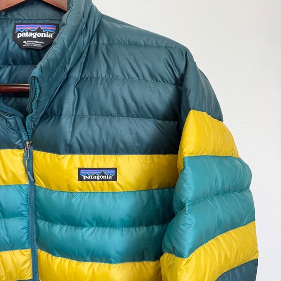 Patagonia Down Sweater Puff Jacket in Dark Borealis Green Full Zip Mens XL - Picture 2 of 10